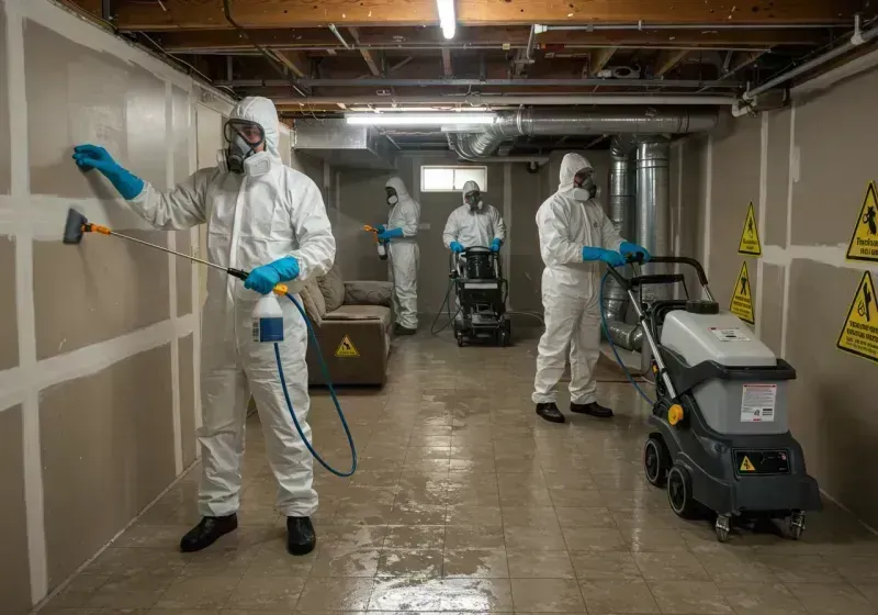 Basement Moisture Removal and Structural Drying process in Fort Meade, MD